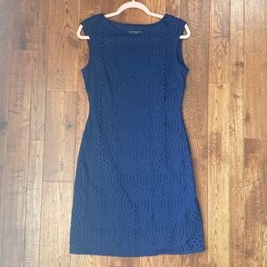 Jessica Howard Sleeveless Sheath Dress Size 8 Navy Blue